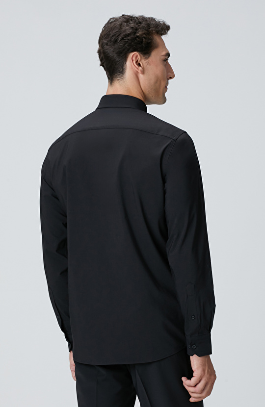 Siyah Petek Desen Gömlek