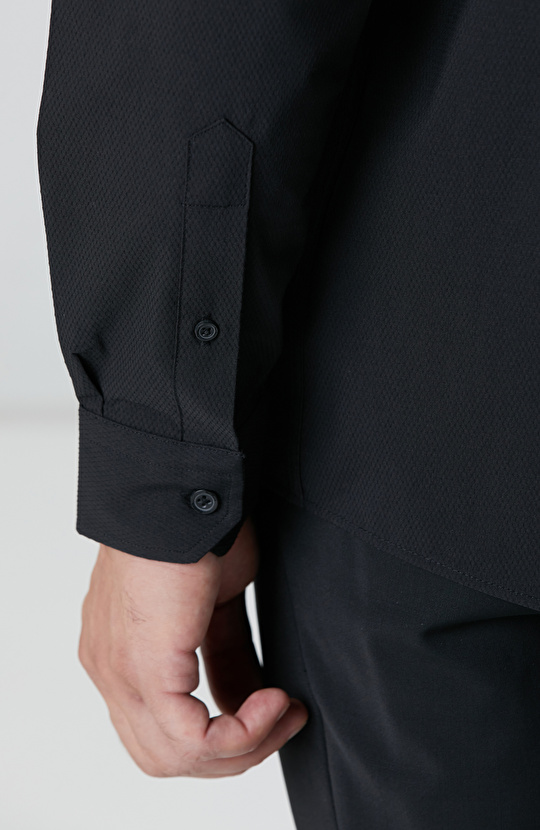 Siyah Petek Desen Gömlek