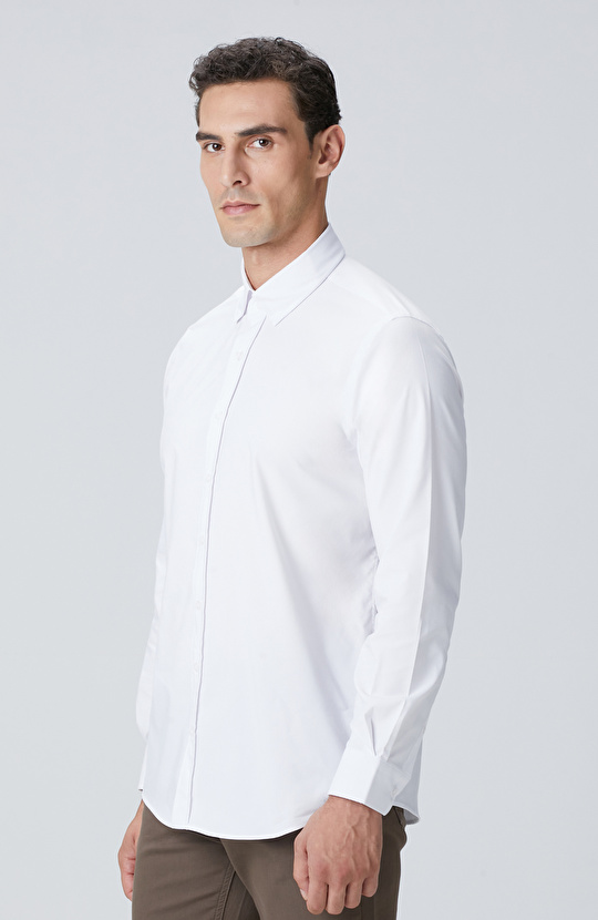 Beyaz Petek Desen Gömlek