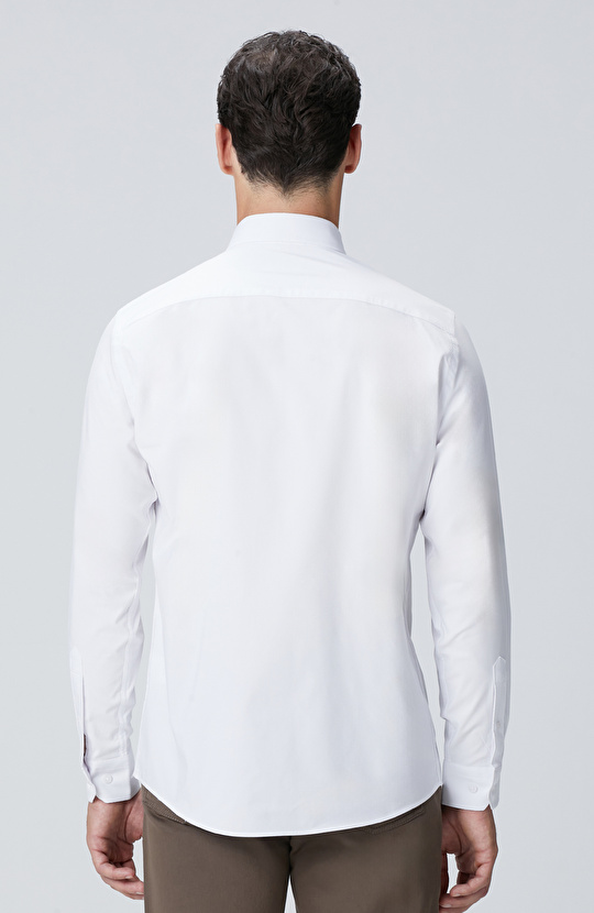 Beyaz Petek Desen Gömlek