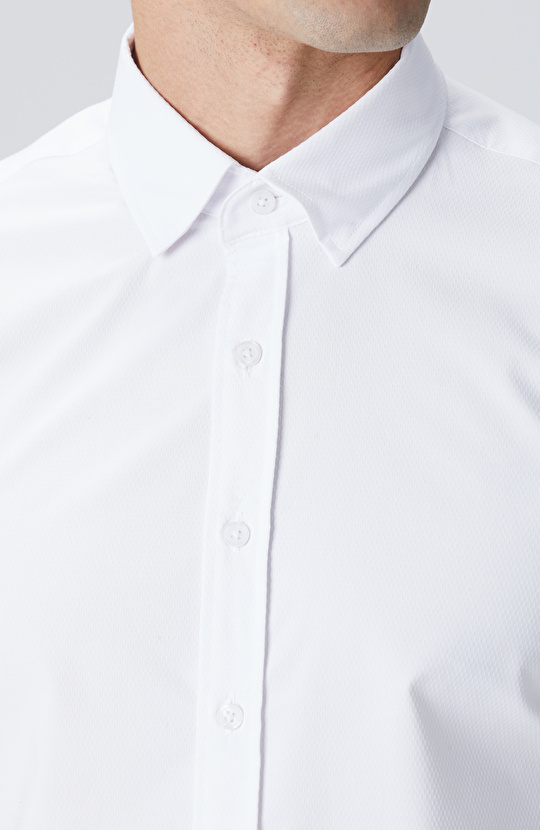 Beyaz Petek Desen Gömlek