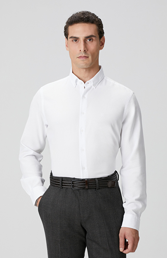 Beyaz Petek Desenli Gömlek Beyaz Petek Desenli Gömlek