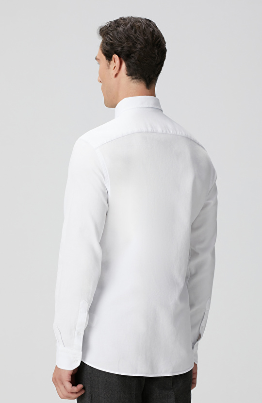 Beyaz Petek Desenli Gömlek