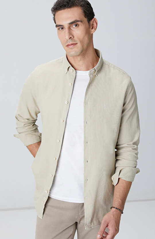 Vizon Comfort Fit Petek Desen Parça Boya Gömlek