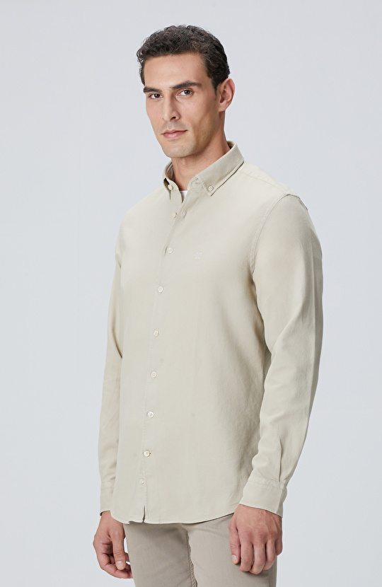 Vizon Comfort Fit Petek Desen Parça Boya Gömlek