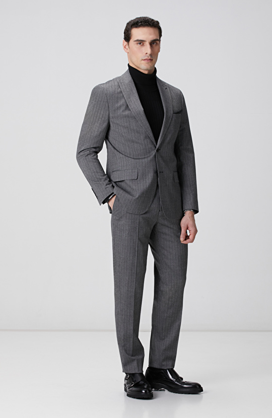 Antarsit Çizgili Yün Mix Takım Elbise