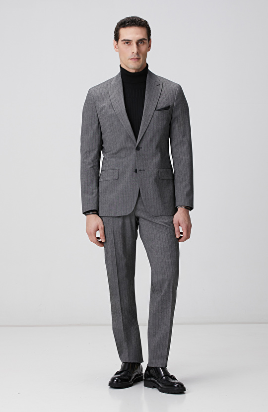 Antarsit Çizgili Yün Mix Takım Elbise