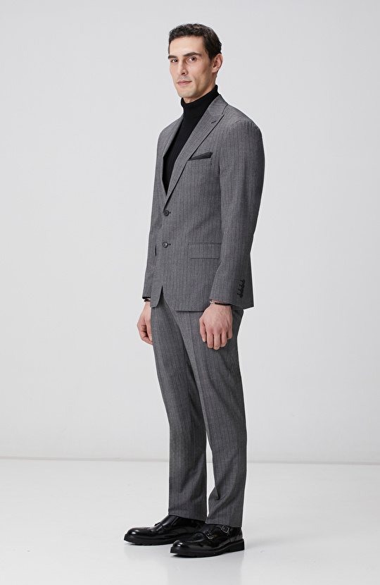 Antarsit Çizgili Yün Mix Takım Elbise