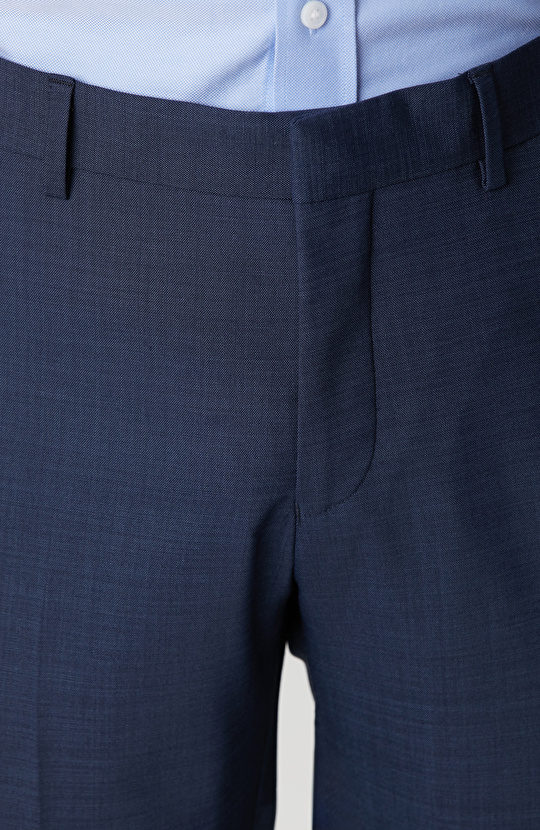 Lacivert Yün Karışımlı Oxford Takım Elbise