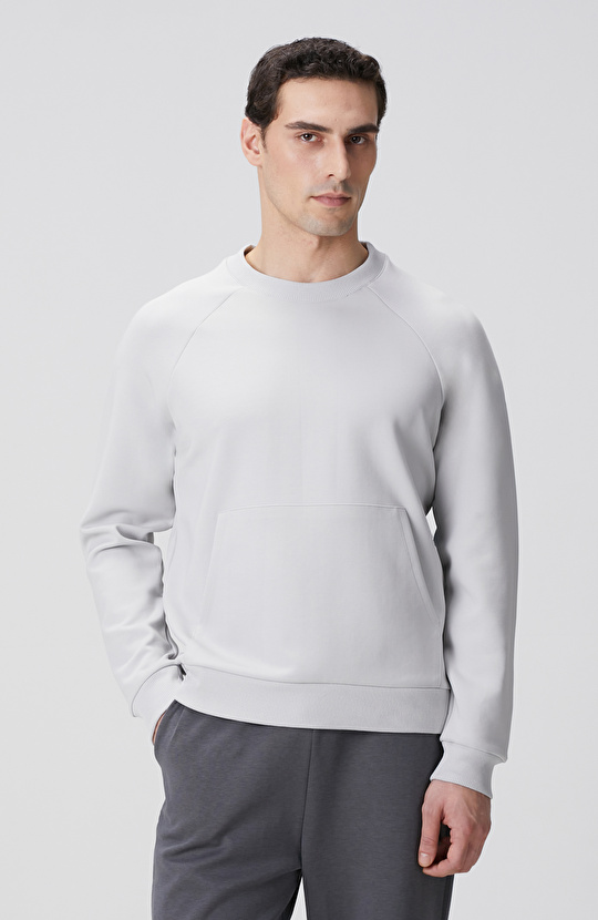 Gri Melanj Kanguru Cepli Sweatshirt