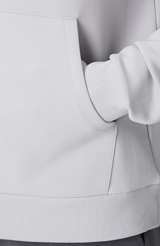 Gri Melanj Kanguru Cepli Sweatshirt