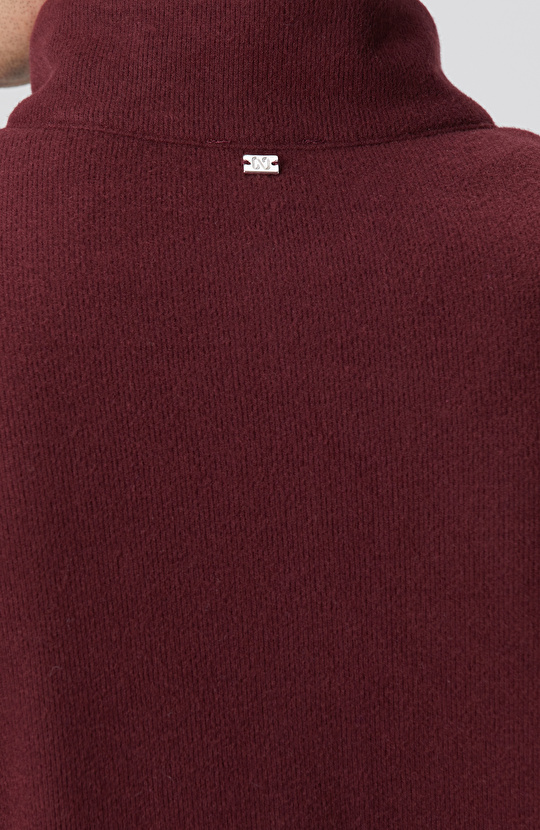 Bordo Süet Garni Detaylı Sweatshirt