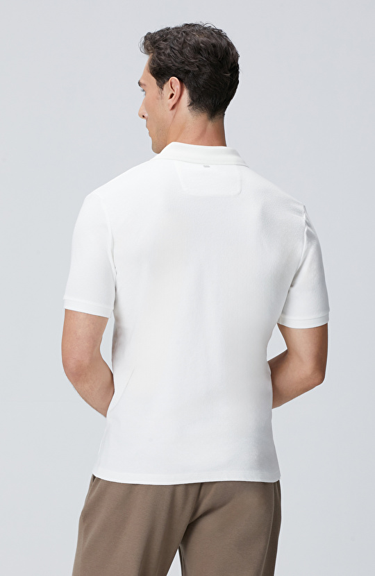 Kırık Beyaz Çıtçıtlı T-shirt