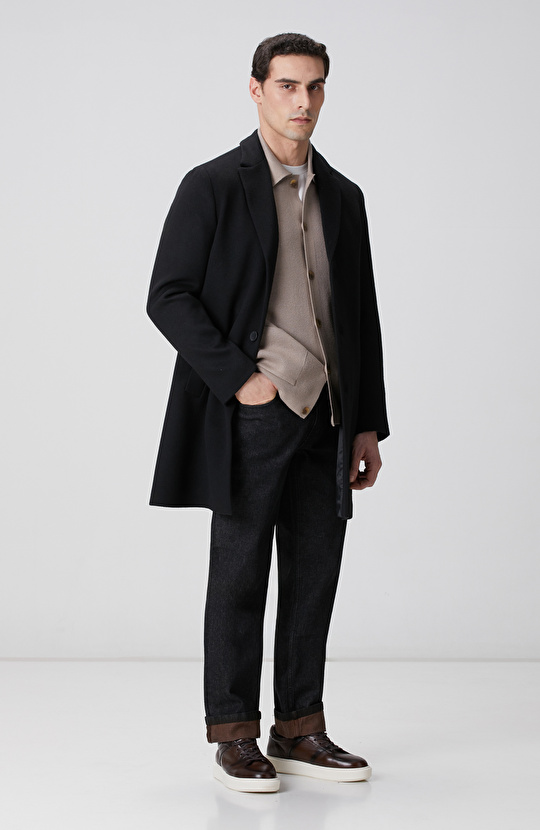 Vizon Polo Yaka Cepli Triko Hırka