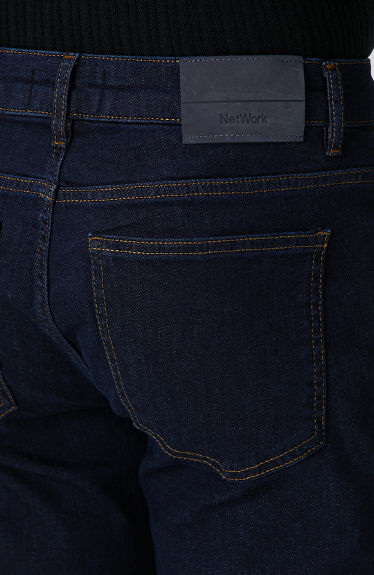 Slim Fit Lacivert Denim Pantolon