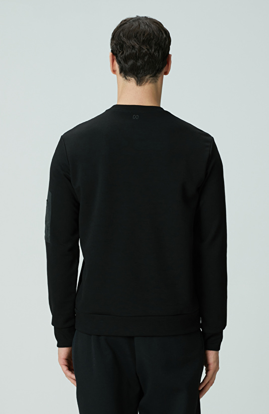 Siyah Fermuar Detaylı Sweatshirt