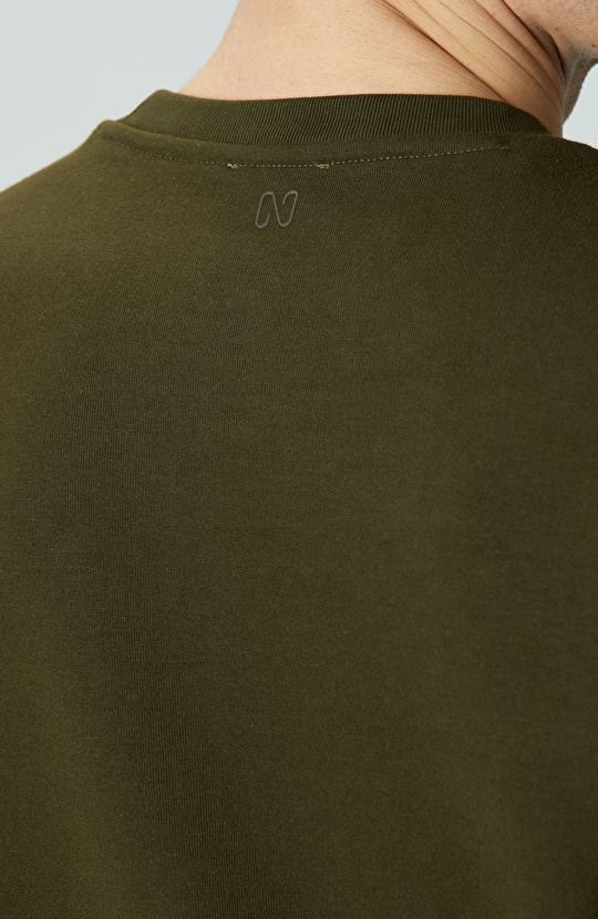 Haki Fermuar Detaylı Sweatshirt