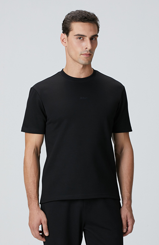 Siyah Network Baskılı Sweatshirt