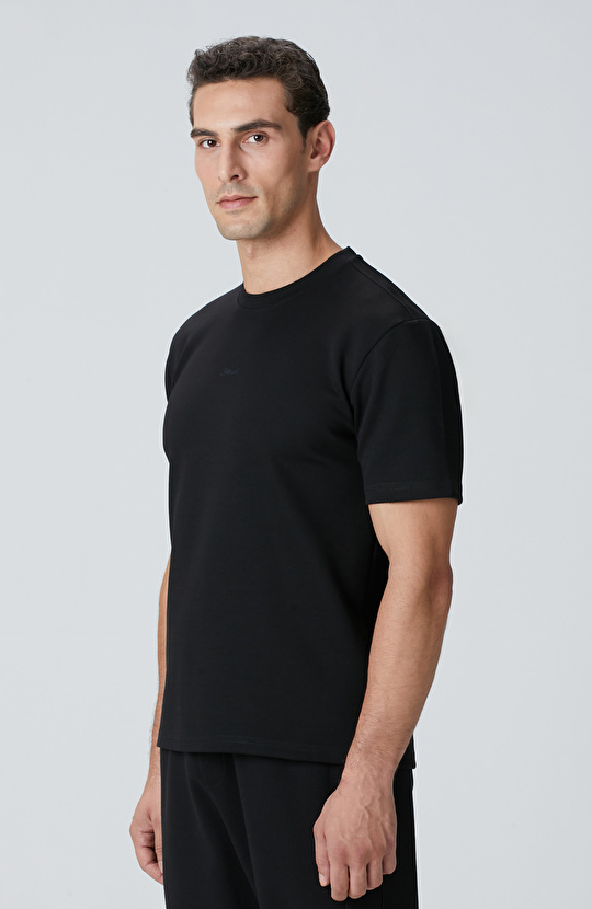 Siyah Network Baskılı Sweatshirt