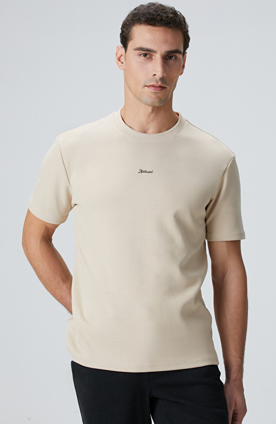 Bej Network Baskılı Sweatshirt