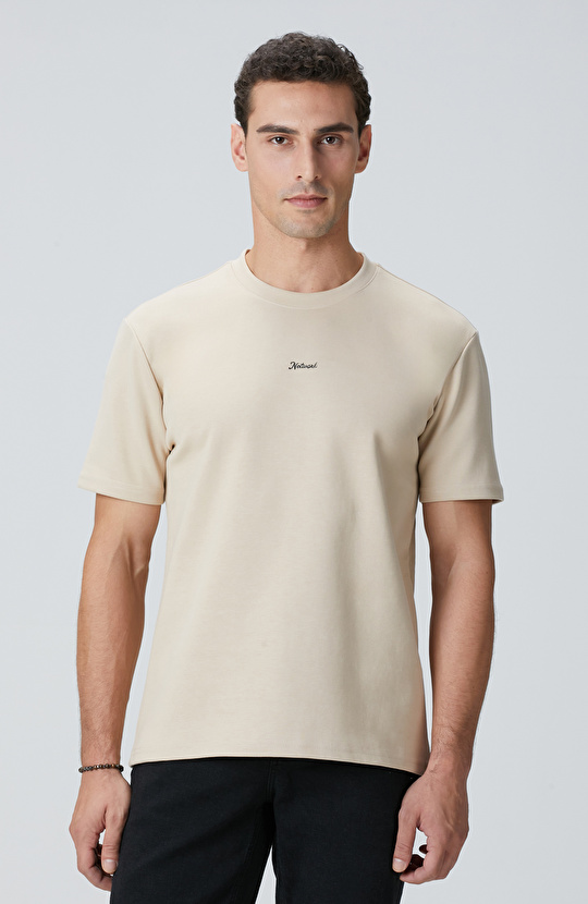 Bej Network Baskılı Sweatshirt