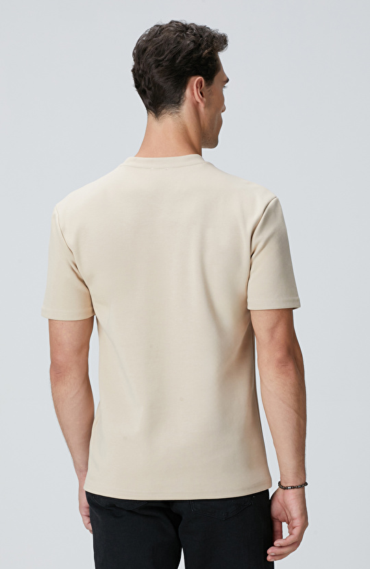 Bej Network Baskılı Sweatshirt