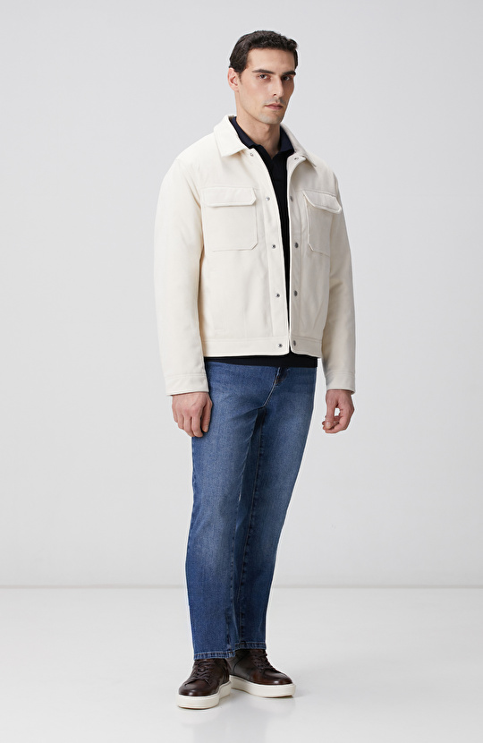 Lacivert Kısa V Polo Yaka Kazak