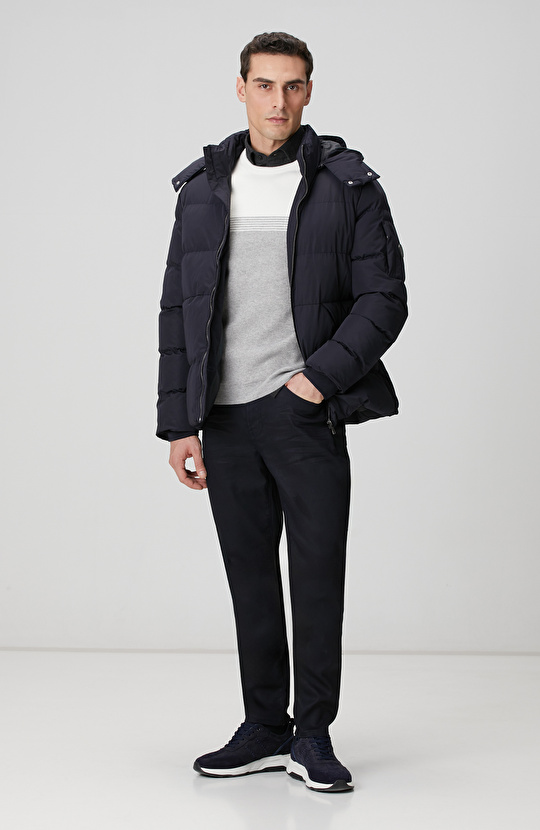 Gri Ekru Selanik Örgü Kazak