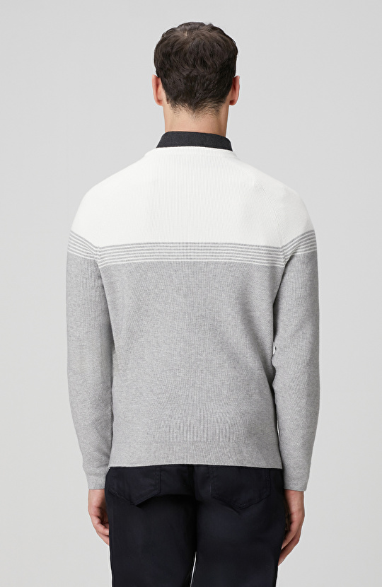 Gri Ekru Selanik Örgü Kazak