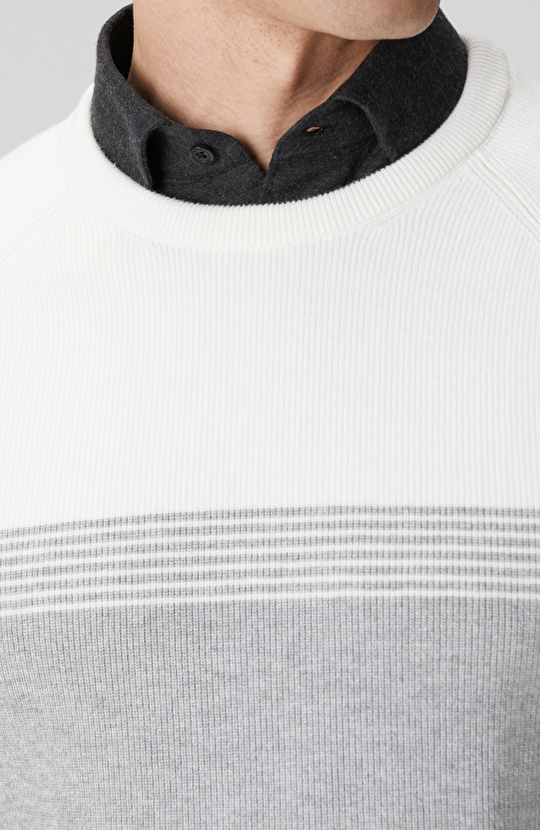 Gri Ekru Selanik Örgü Kazak