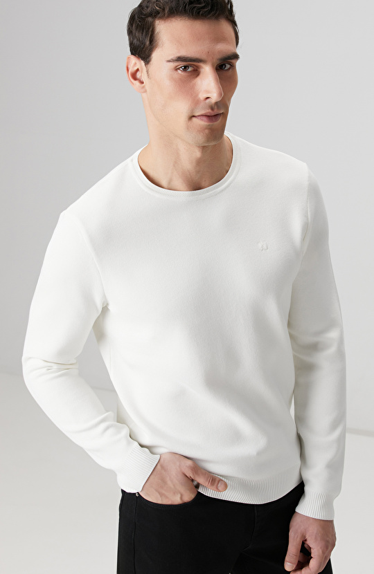 Kırık Beyaz Örgü Kazak