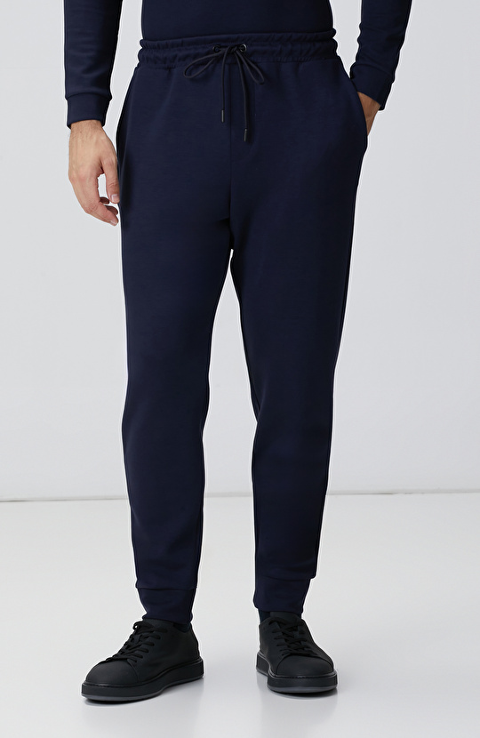 Lacivert Yandan Cepli Basic Eşofman Altı