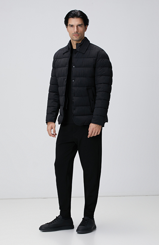 Siyah Bisiklet Yaka Basic Sweatshirt