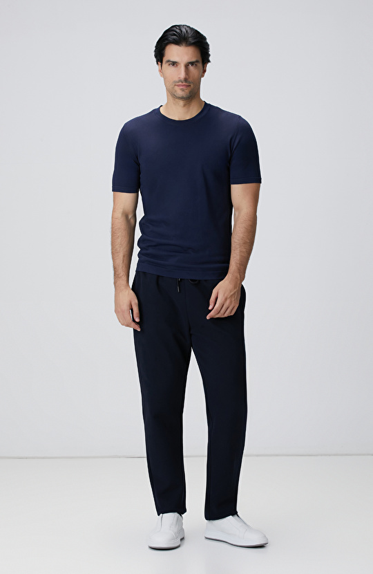 Lacivert Boru Paça Yan Cep Detaylı Eşofman Altı Lacivert Boru Paça Yan Cep Detaylı Eşofman Altı