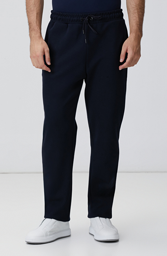 Lacivert Boru Paça Yan Cep Detaylı Eşofman Altı