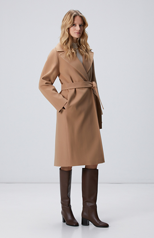 Camel Geniş Yakalı Manto