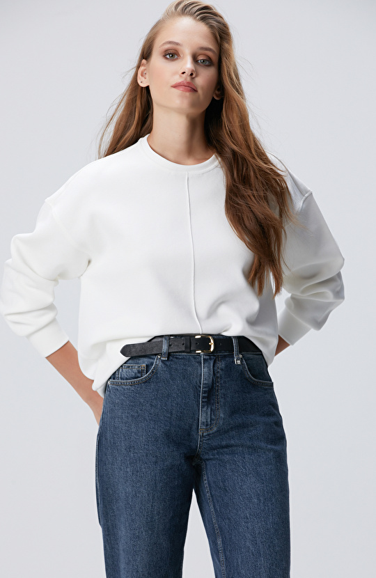 Kırık Beyaz Sweatshirt Kırık Beyaz Sweatshirt