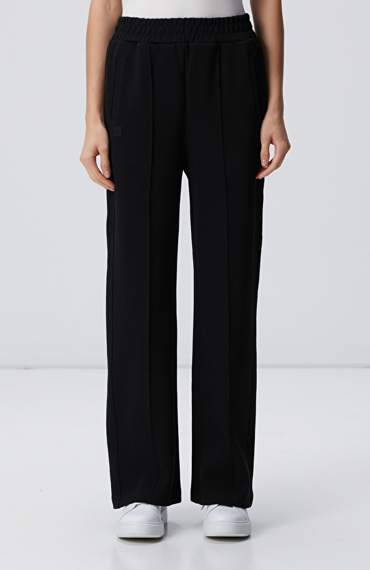 Siyah Bol Paça Basic Eşofman