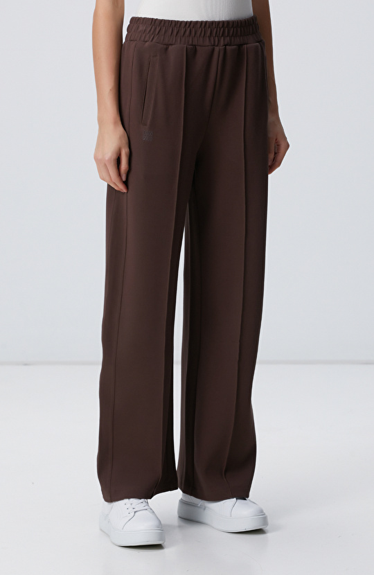 Kahverengi Bol Paça Basic Eşofman