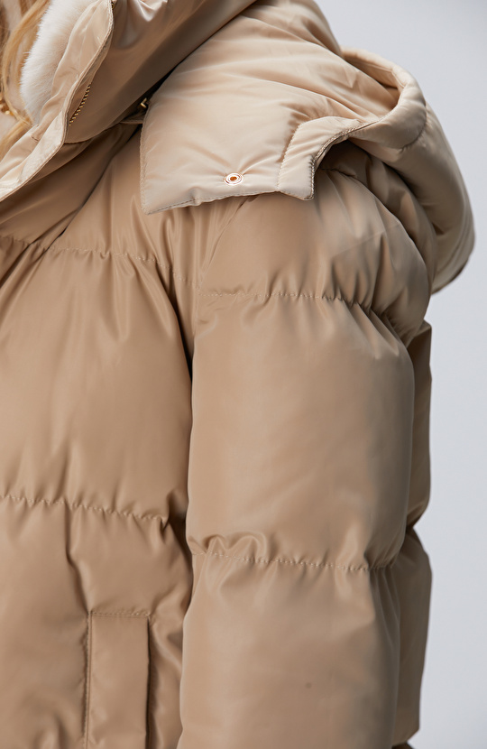 Vizon Kapüşonlu Kapitone Mont