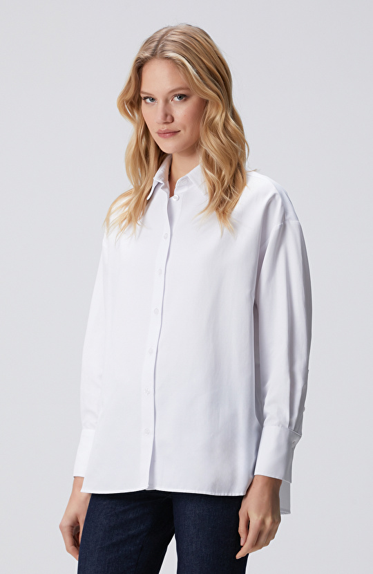 Beyaz Oversize Gömlek
