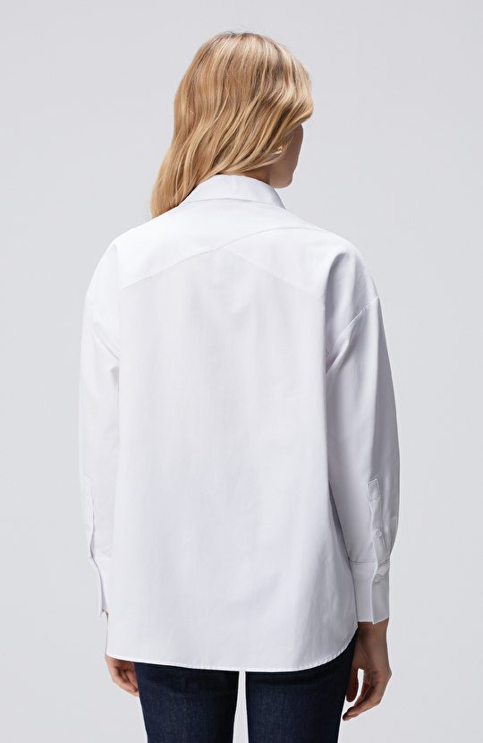 Beyaz Oversize Gömlek