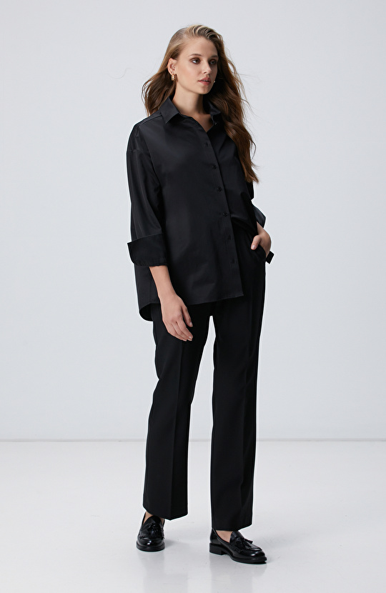 Siyah Oversize Gömlek