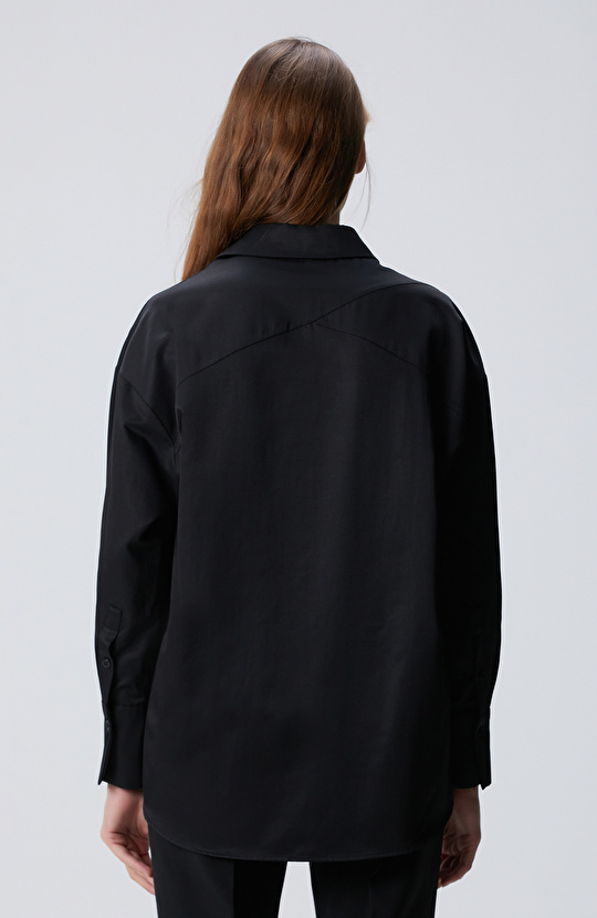 Siyah Oversize Gömlek