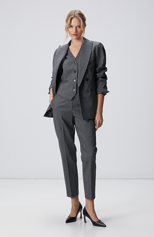 Antrasit Yün Mix Yelek