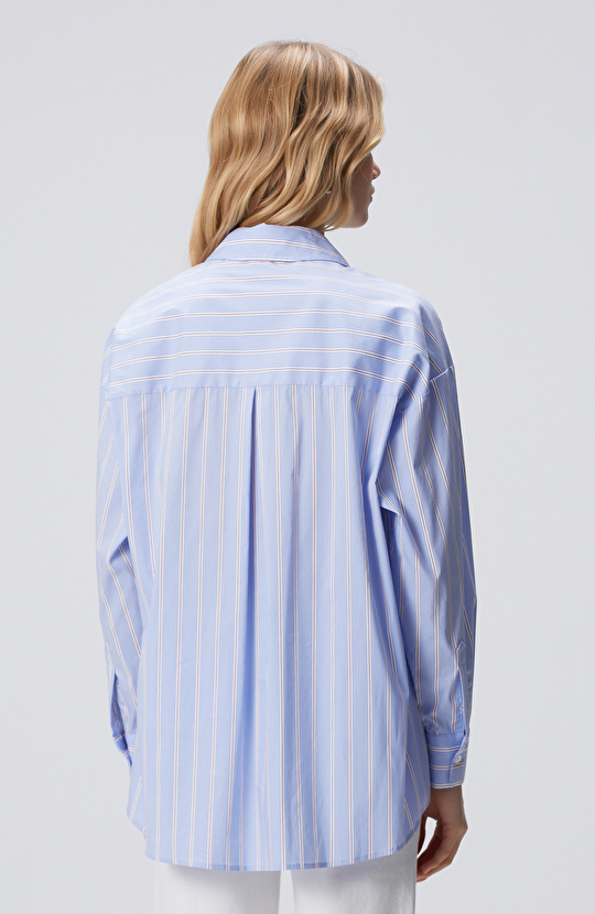 Mavi Oversize Gömlek