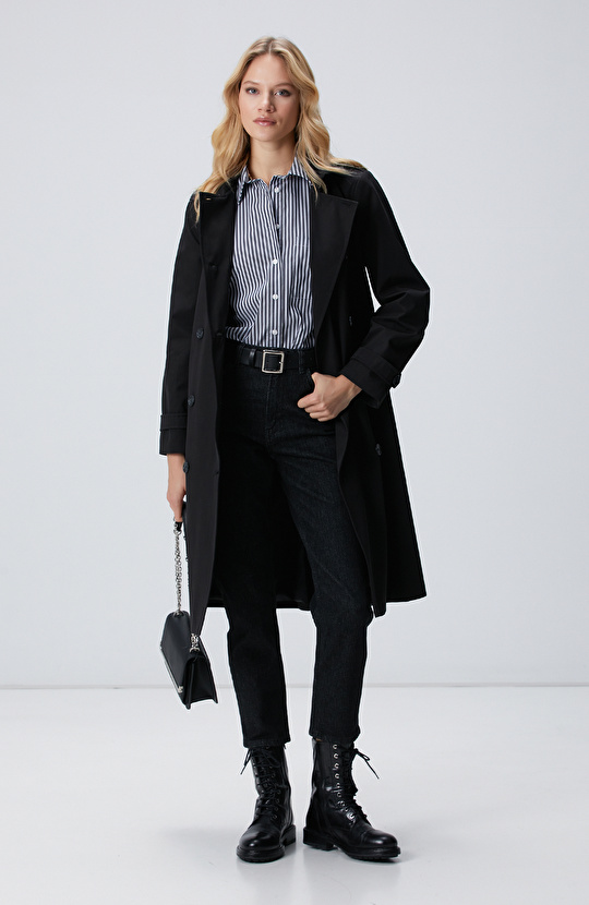 Lacivert Mavi Oversize Gömlek