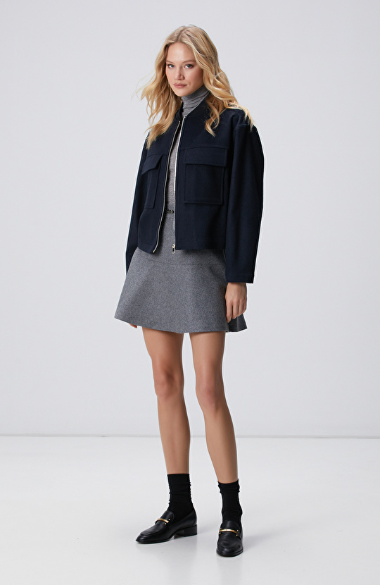 Lacivert Kadın Mont