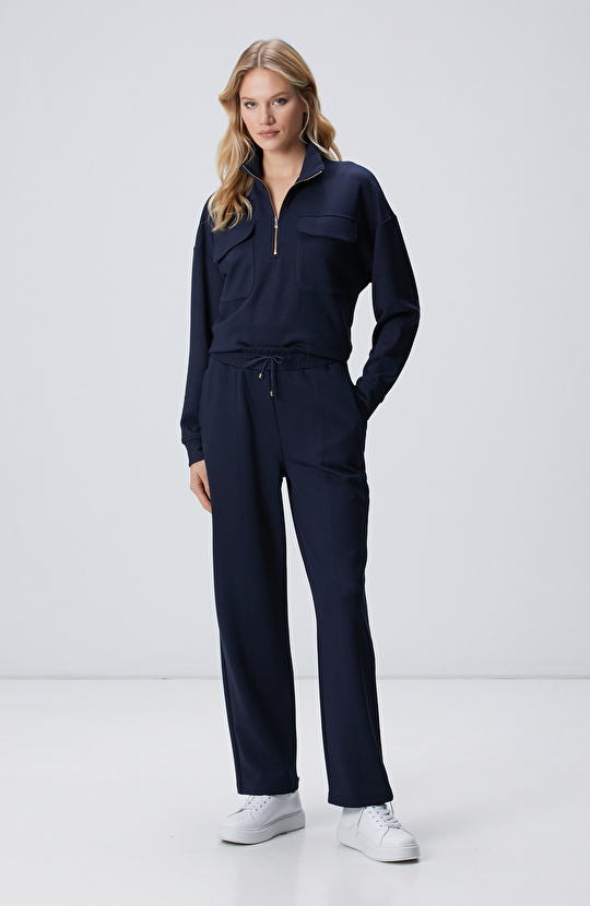 Lacivert Nervür Detaylı Eşofman Lacivert Nervür Detaylı Eşofman