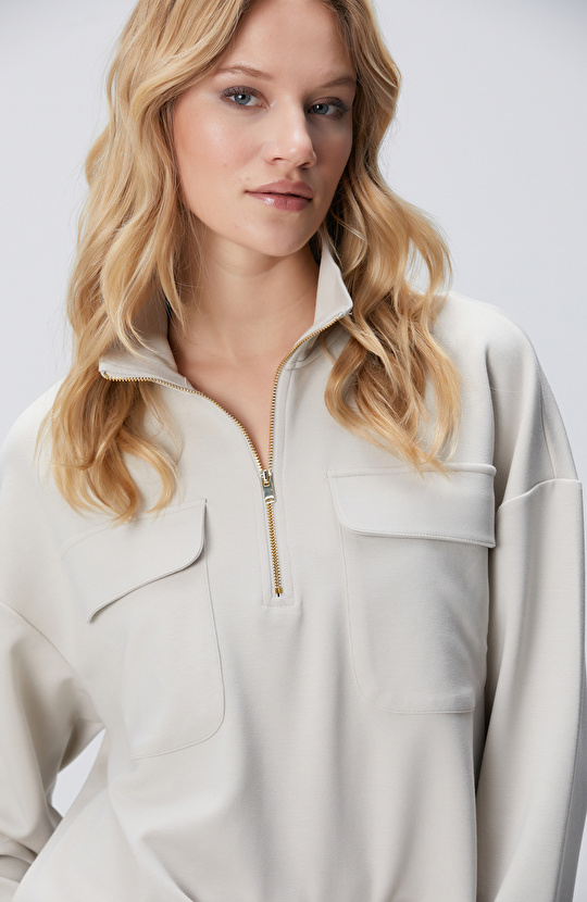 Taş Fermuarlı Sweatshirt